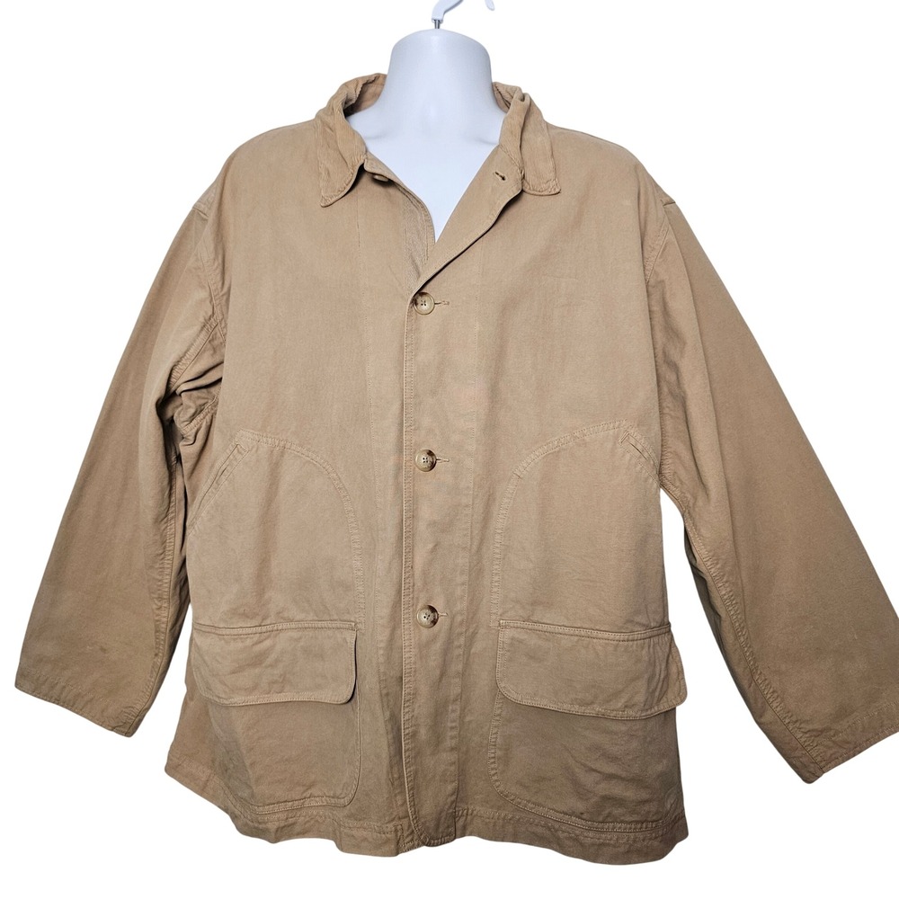 Polo Ralph Lauren VTG‎ Mens Canvas Chore Jacket XL Tan Brown Workwear Heritage
